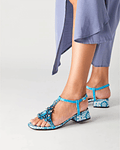 Sandália com Pedras Eia Azul - Menbur