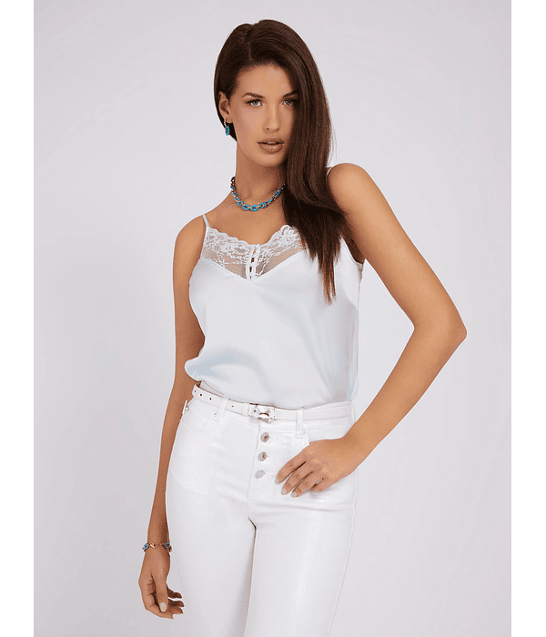 Top de Alças e Detalhe de Renda Speranza Azul - Guess 