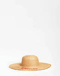 Chapéu de Palha Bordado a Vermelho - Guess 