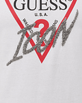 T-shirt Triângulo Icon Metálico Branca - Guess
