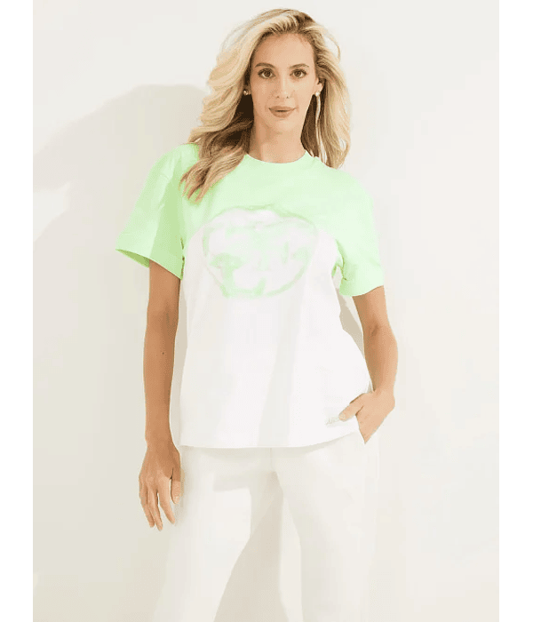 T-shirt Anise Tie Dye Logo Verde - Guess