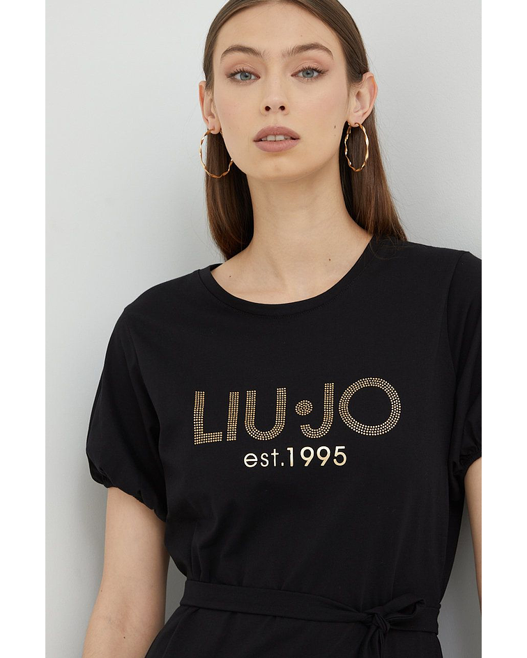 Vestido T-shirt Comprido Preto - Liu Jo 