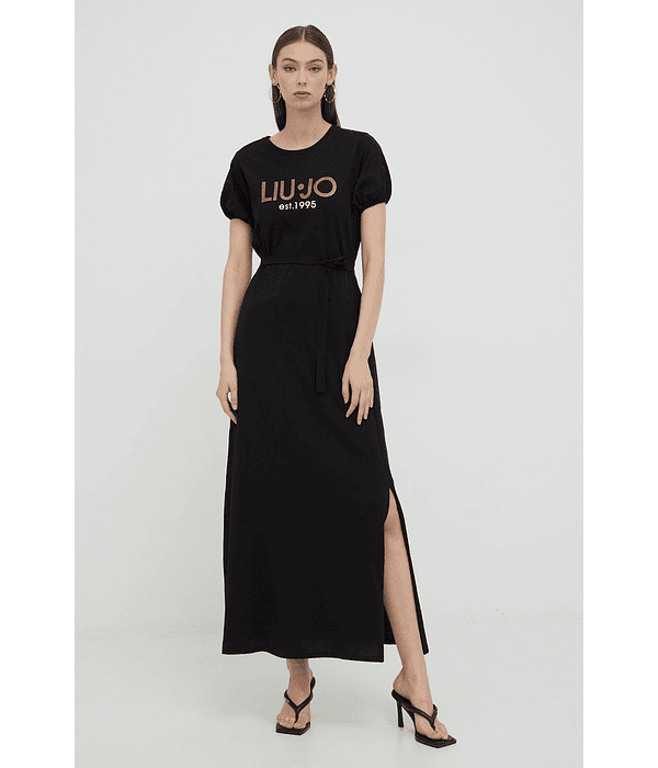 Vestido T-shirt Comprido Preto - Liu Jo 