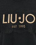 Vestido Sweat com Logo e Folhos - Liu Jo