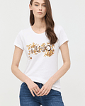 T-shirt com Logo Animal Print - Liu Jo 