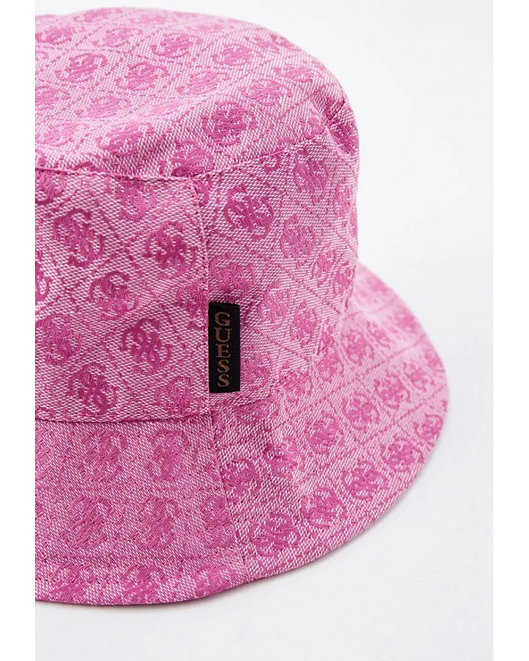 Chapéu Bucket em Tecido com Logo Aviana Rosa - Guess 