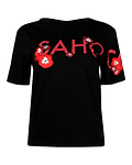 T-shirt Floral Preto  - SAHOCO 