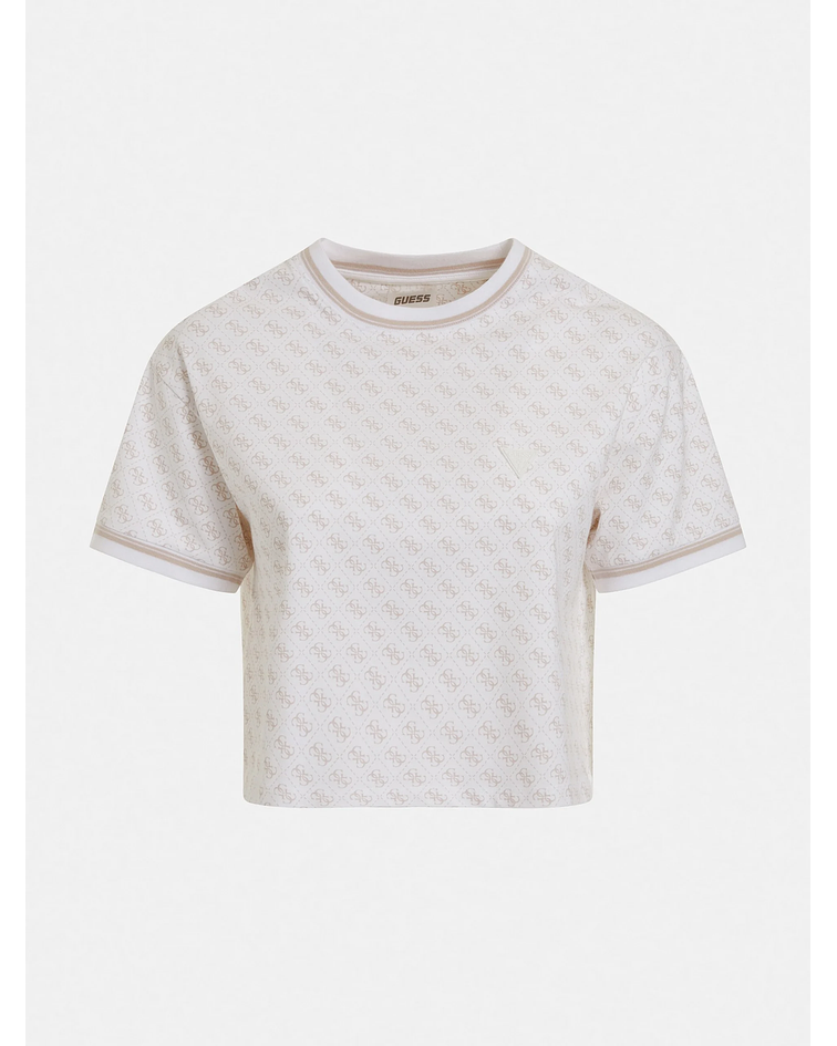 T-shirt com Logo Curta Branco - Guess 