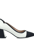 Sapato de Salto Block Rodonita Branco - Menbur