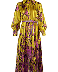 Vestido Midi Amarelo e Lilás - Sahoco