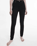 Calças Skinny com Fita com Logo Preto - Calvin Klein 