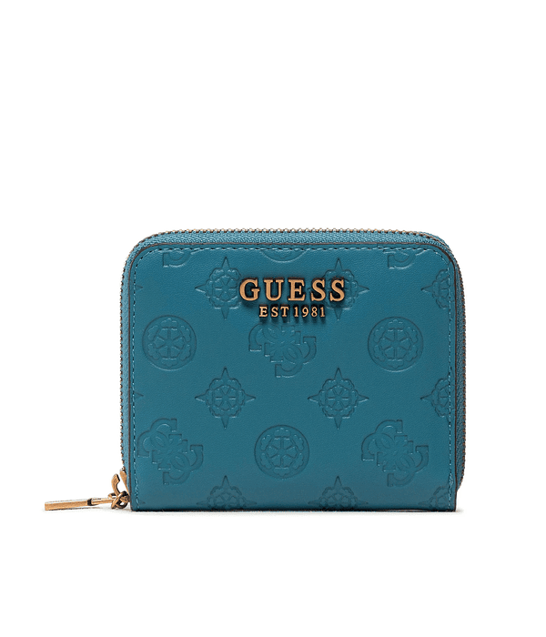 Carteira Pequena Vibe Logo Gravado Azul - Guess