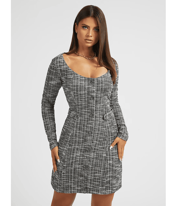 Vestido em Tweed e Botões Dakota - Guess 