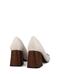 Sapato de Salto Block Coral Branco - Menbur 