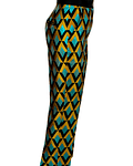 Calças Padrão Geométrico Azul e Dourado - SAHOCO