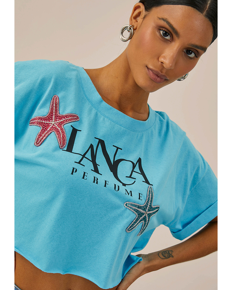 T-shirt Curta com Estrelas do Mar- Lança Perfume 