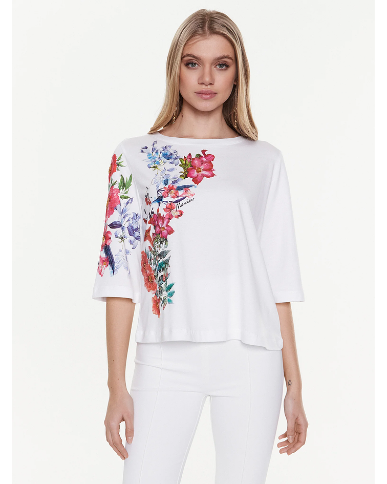 T-shirt Corte Solto Floral - Guess Marciano