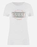 T-shirt Retângulo Laminado Branco - Guess  