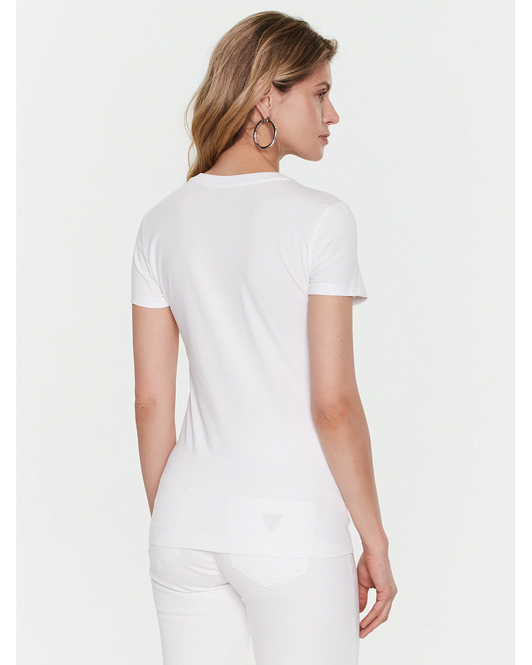 T-shirt com Triângulo Floral Branco - Guess 