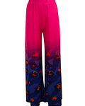 Calças Fluidas Rosa com Animal Print - SAHOCO