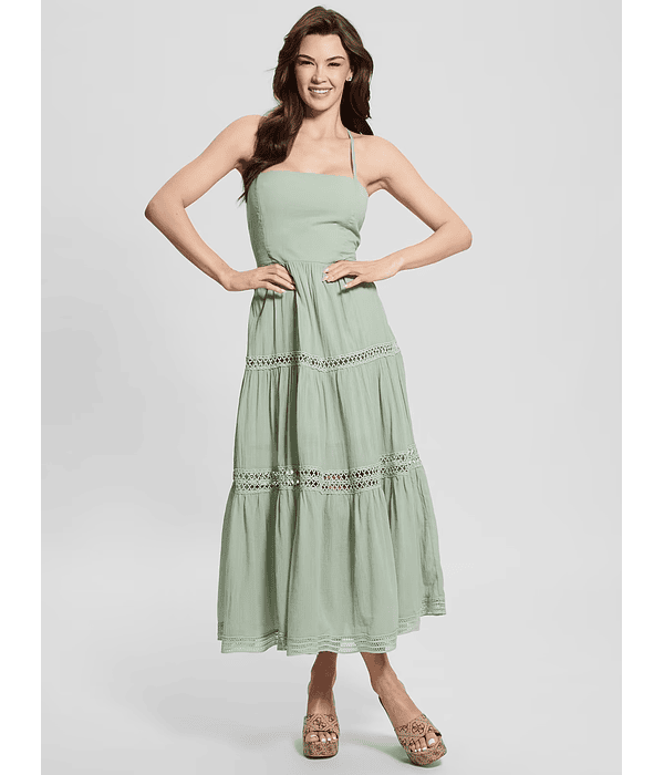 Vestido Comprido Safa Verde - Guess