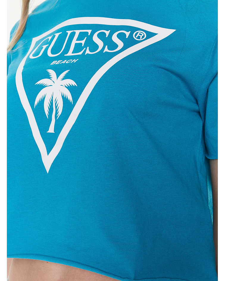 T-shirt Curta Logo Triângulo Azul - Guess 