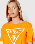 T-shirt Curta Triângulo Laranja Neon - Guess 