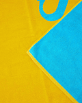 Toalha de Praia Lettering Amarelo e Azul - Guess
