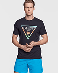 T-shirt Triângulo em Gradiante Azul - Guess