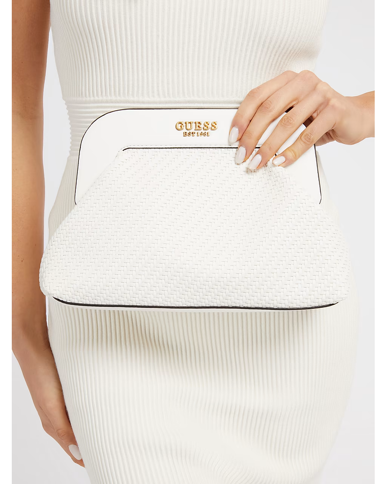 Clutch / Crossbody Encanastrada Abey Branca Guess