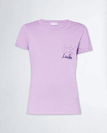 T-shirt com Mini Logo Bordado Lilás - Liu Jo