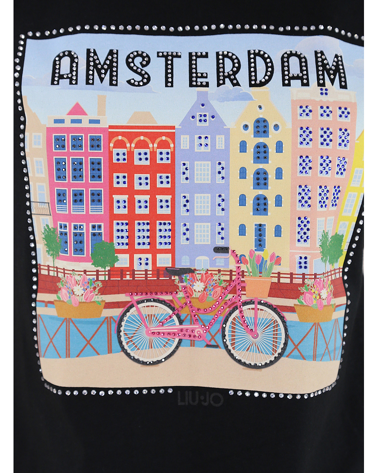 T-shirt com Estampa Amsterdam Preto - Liu Jo