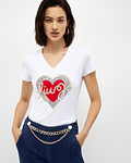 T-shirt com Coração Branco - Liu Jo 