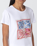 T-shirt com Estampade Lenço - Liu Jo