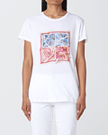 T-shirt com Estampade Lenço - Liu Jo