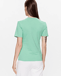 T-shirt Micro Logo Decote em V Verde - Calvin Klein