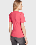 T-shirt Micro Logo Decote em V Rosa - Calvin Klein