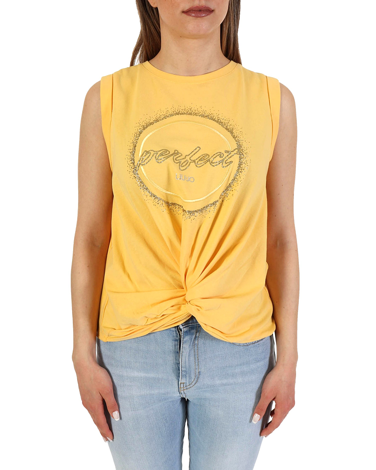 T-shirt com Nó Perfect Amarela - Liu Jo