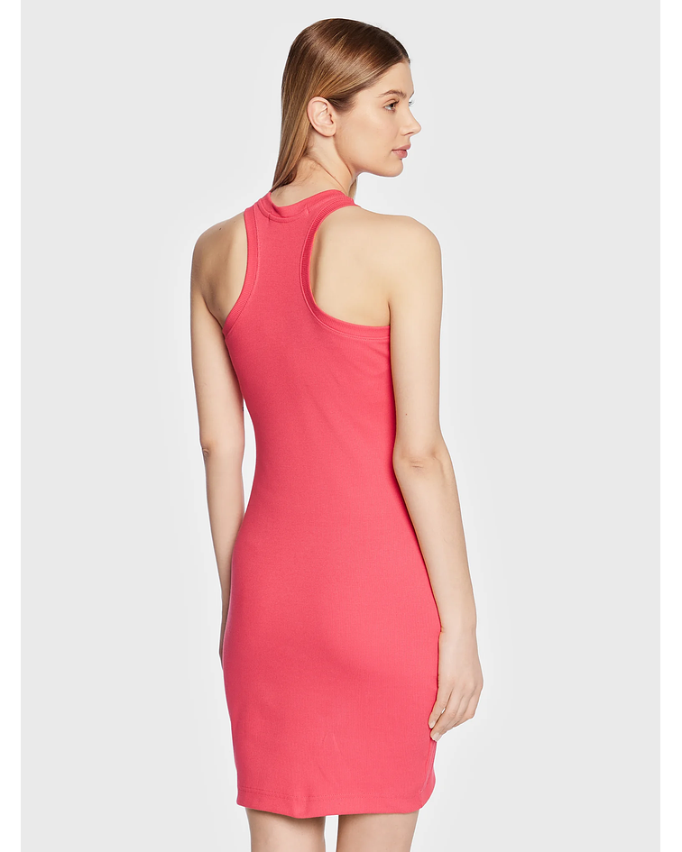 Vestido Justo de Cavas Canelado Rosa - Calvin Klein