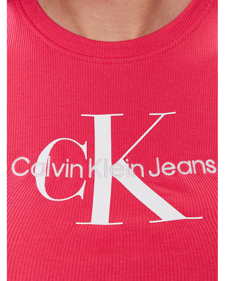 Top de Cavas de Malha Canelada Rosa - Calvin Klein