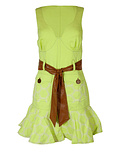 Vestido Curto com Bordado Verde Lima - SAHOCO 