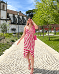 Vestido Midi de Lantejoulas Zebra Rosa - SAHOCO