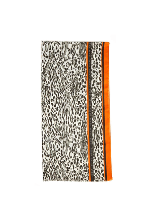 Echarpe Animal Print Laranja - Guess