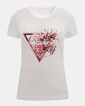 T-shirt Triângulo Floral Branco - Guess 