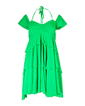 Vestido Curto com Folhos Verde - SAHOCO 