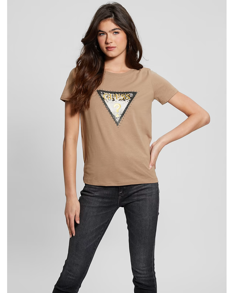 T-shirt Animal Triangle Taupe - Guess 