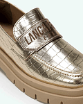 Loafer Metalizado Dourado - Lança Perfume 