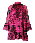Vestido Curto Fluído Rosa- SAHOCO