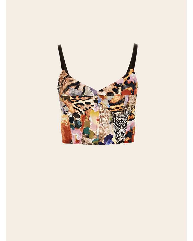 Top Corpete Animal Print Floral - Guess Marciano  