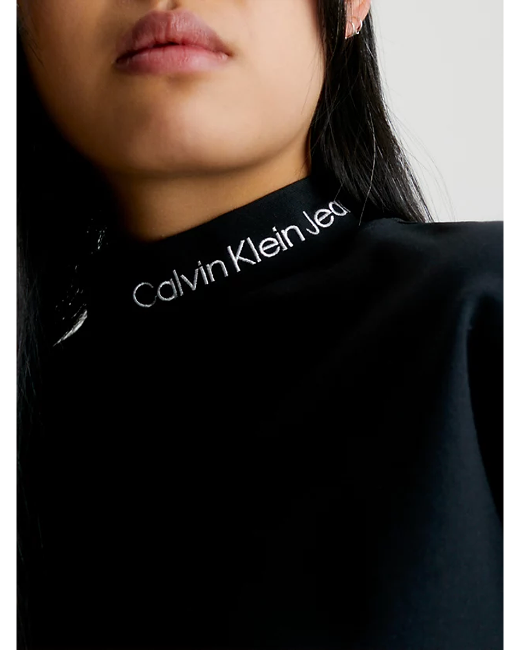 Vestido com Meia Gola Milano Preto - Calvin Klein